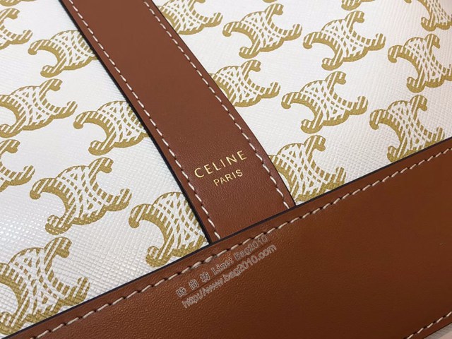 Celine專櫃2022新款TRIOMPHE標誌印花nano小號水桶包 191132 賽琳經典凱旋門肩背水桶包 sldj2390